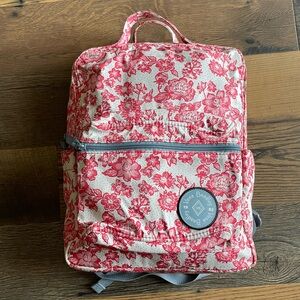 The 1982 Vera Bradley Backpack Rain Garden Red EUC